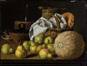 Luis Eugenio Melendez Still Life with Melon and Pears